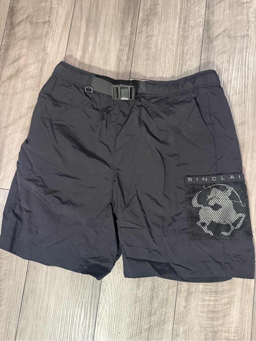 Sinclair Men’s Black Quick-Dry Board Shorts with Integrated Belt